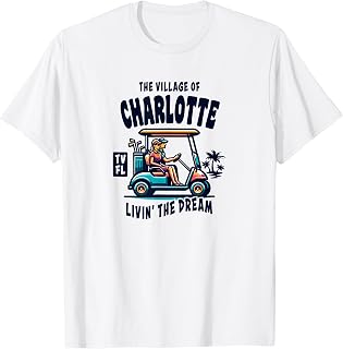 The Village of Charlotte Golf Cart Design T-Shirt