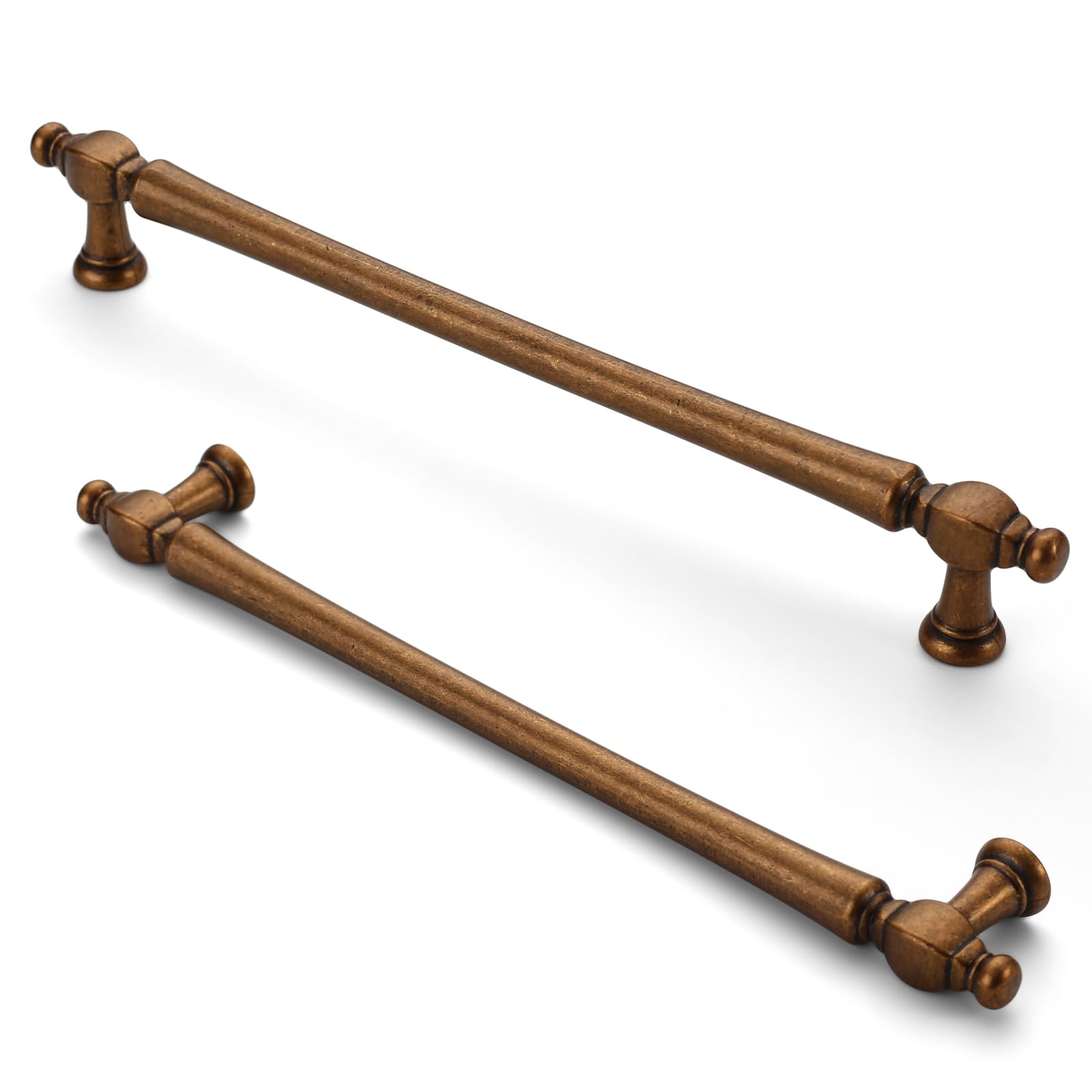 FURNIWARE uchwyty antyczne do szafek, mosiężne, klasyczny styl, 10 sztuk, odległość pomiędzy otworami 192 mm, stop cynku, idealne do szafek, szuflad, drzwi, szafy, garderoby