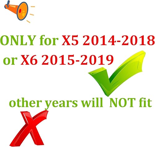 Miniatura 3 de Insertos de parrilla automotriz para BMW X5 F15 2014-2018 y X6 F16 2015-2019 7 vigas, (no para la serie M Dual-Beam) Accesorios de parrilla delantera