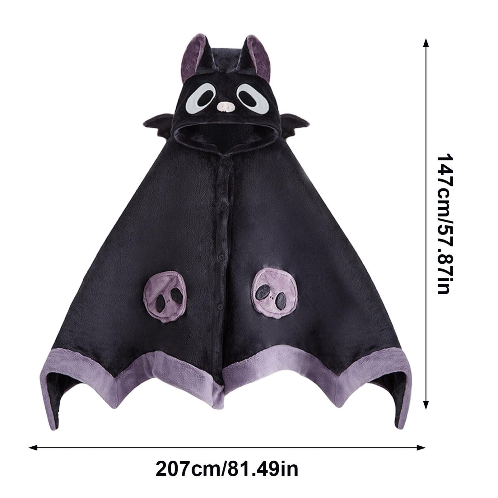 Koc do noszenia na zamówienie, uroczy koc nietoperz, bluza z kapturem, odzie? unisex, niestandardowe akcesoria, rozpieszczony i przytulny koc do drzemki, ?kki ze skrzyd?ami demona, Halloween,
