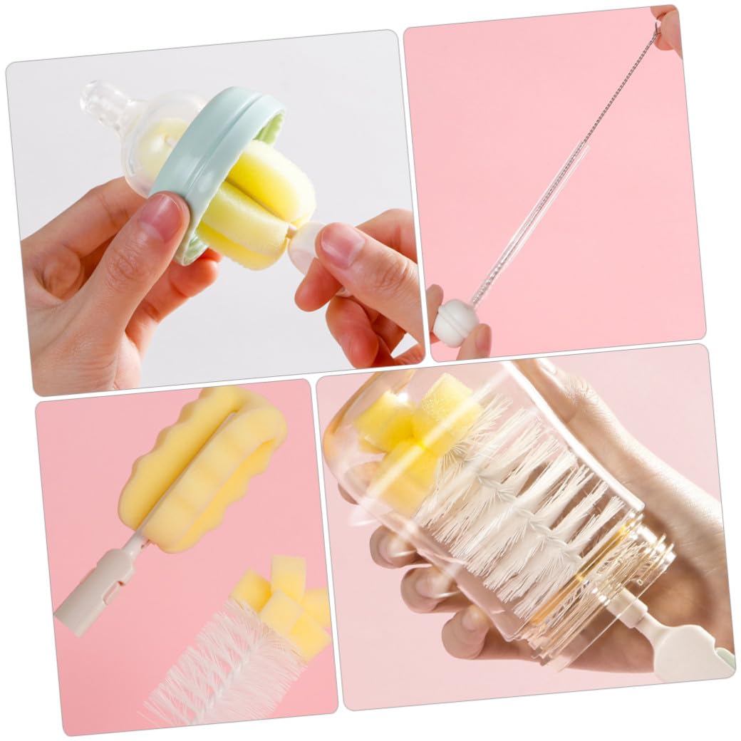 Beavorty 3 Set Spazzola Per La Pulizia Delle Bottiglie Scrubber Pennello Bottiglia Spazzola Per La Pulizia Della Beuta Bottiglia Per La Pulizia Manico Lungo Pennello Manico Lungo Rosa Pp
