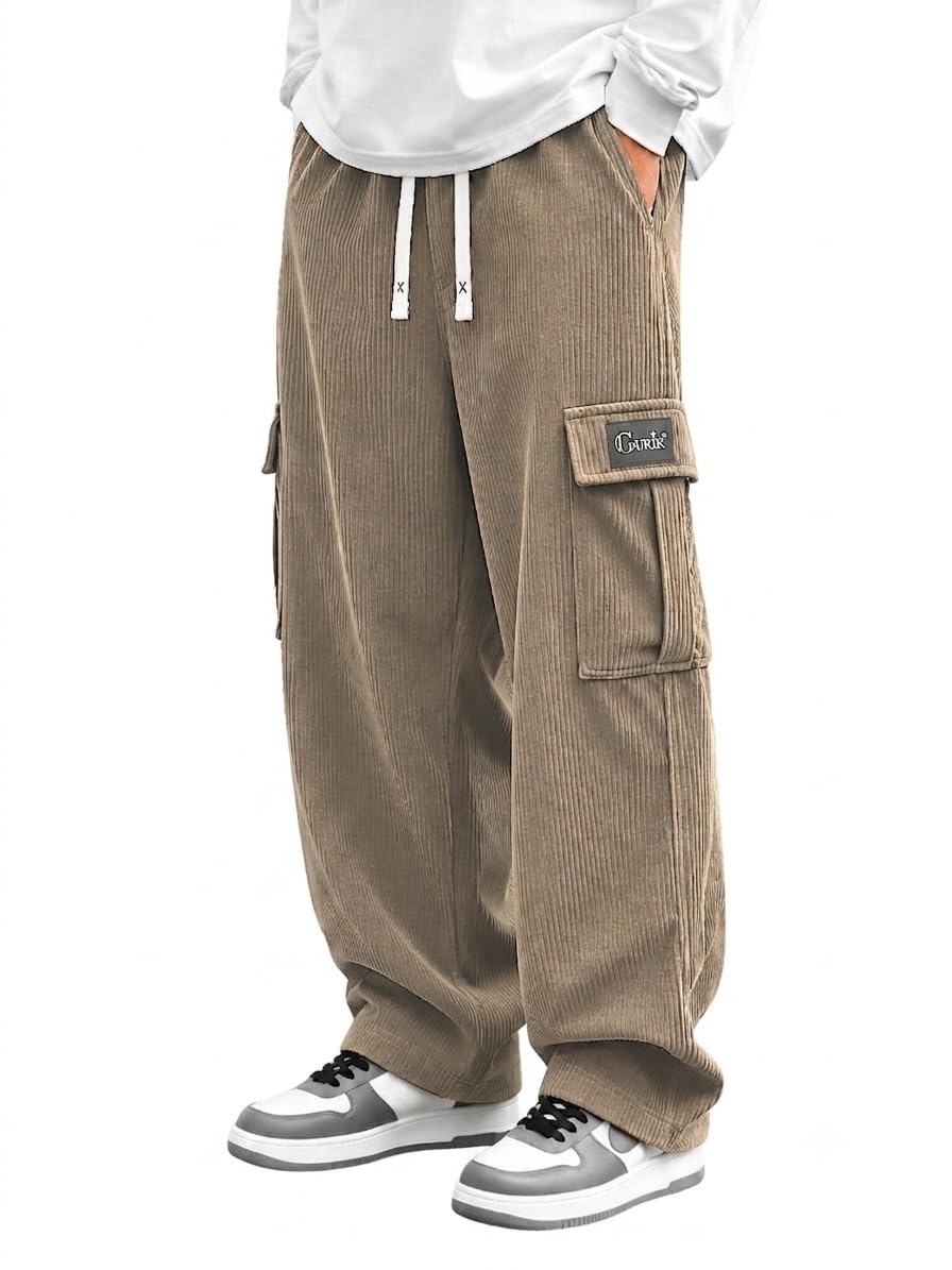 gurik Men's Cargo Pants, Casual Loose Fit Joggers with 6 Pockets-picture-51