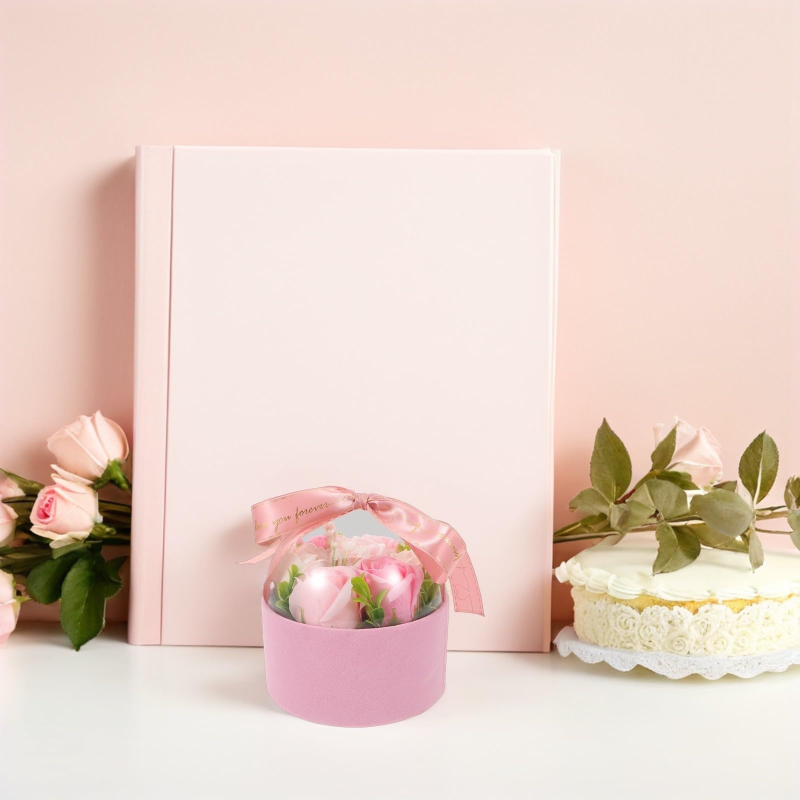 Toyvian 4 Pezzi Rose di Sapone Profumate Rosa in Scatola Regalo Elegante | Fiori Decorativi Creativi, Freschezza Delicata e Duratura, per Mamma o Fidanzata, Natale e San Valentino
