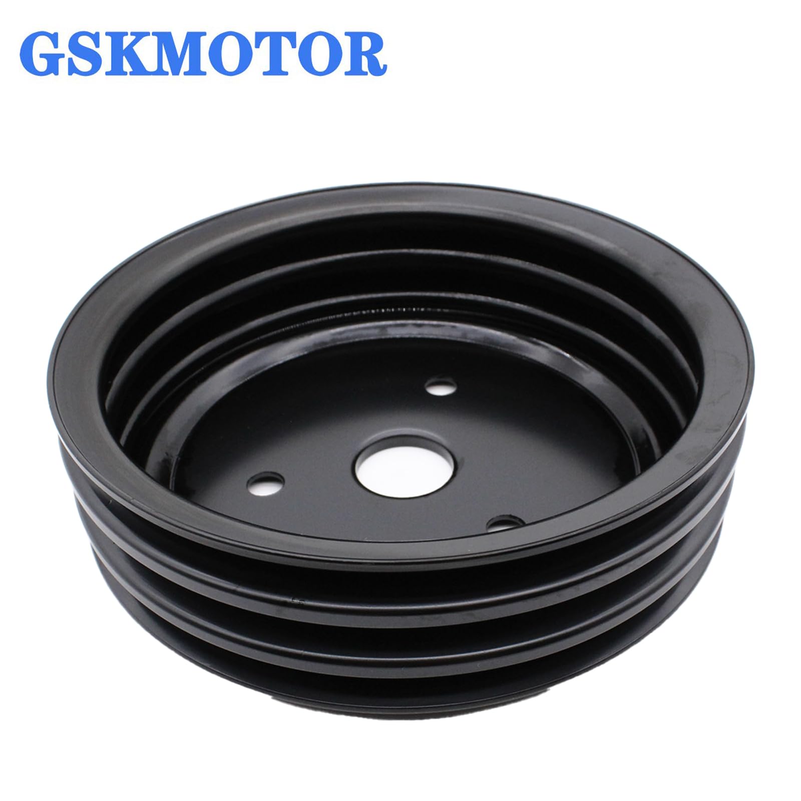 Crankshaft Pulley Single-Groove For Chevy SBC 283 302 350 - Black Steel Short Water Pump Pulley 7.100" OD Chevy Sbc Pulley