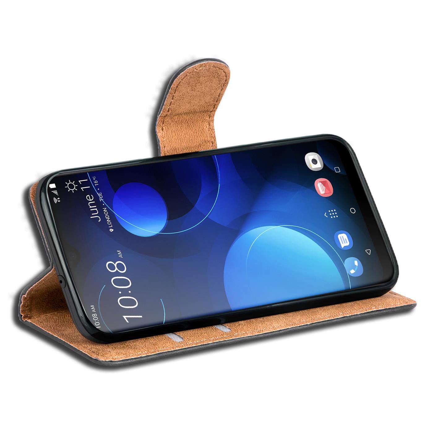 Verco Wallet Case for HTC Desire 19+ Book Cover with Magnetic Closure compatible with HTC Desire 19 Plus Flip Case with Card Slots Faux Leather - Image 3
