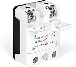 Solid State Relay 12V SSR Single Phase 40A DC AC Control Semiconductor Relay Input 3-32V DC Output 480V AC Compact Size Quiet Long Lifespan.