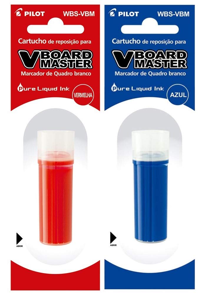 Pilot V Board Master Set mit 5 bunten Whiteboard-Markern + Nachfüllungen für Whiteboard, 12 Stück (3 blau, 3 schwarz, 3 rot, 2 orange und 1 grün) + Molin Radierer