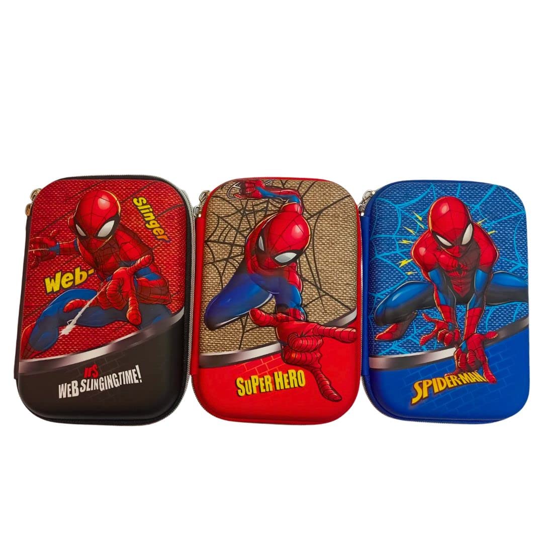 NEUF MART Spiderman 3D Embossed Pencil Box Case Large Capacity| Compass Box PouchHardtop EVA Pencil Case Pouch |Stationery Organizer for Girls Kids Boys Pencil Organizer Multipurpose Box (Pack of 1) (B0B15D4GD6) Amazon Price History, Amazon Price Tracker