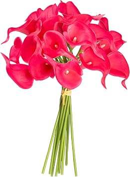 10 stems of real touch artificial calla lilies   Rosy red