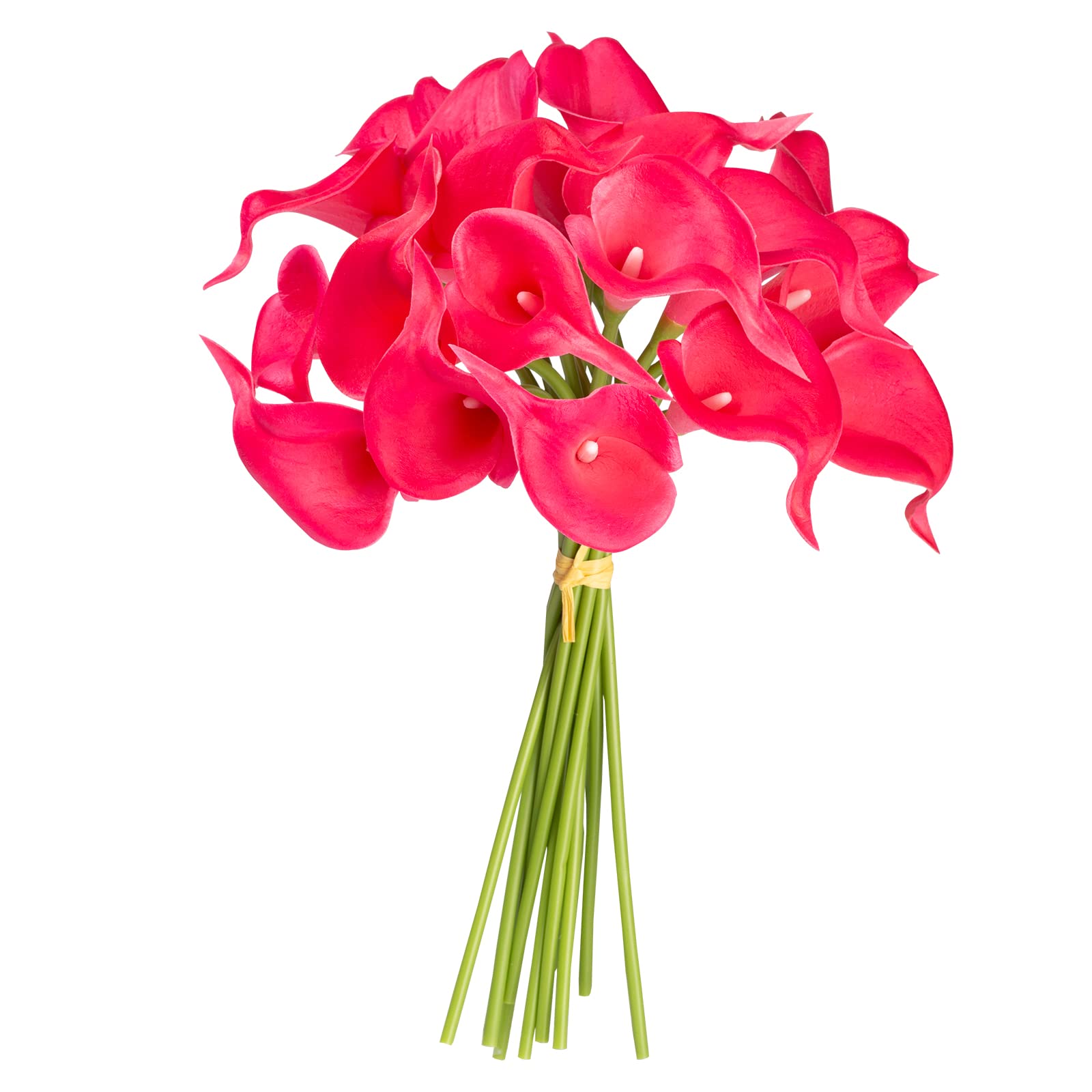 Katomi 10 stems of real touch artificial calla lilies ¡ (Rosy red), Sunset Red, 35cm