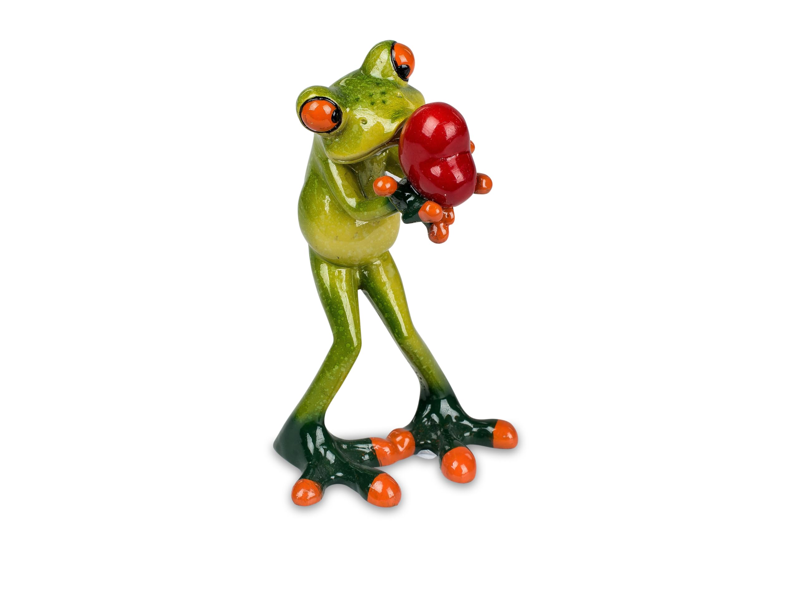 Formano Green Funny Frog Figurine Frog With Heart In Hands Poly 13 Cm In Love