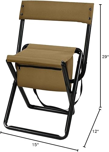 Miniatura 2 de Rothco Taburete plegable Deluxe con bolsa, color marrón coyote