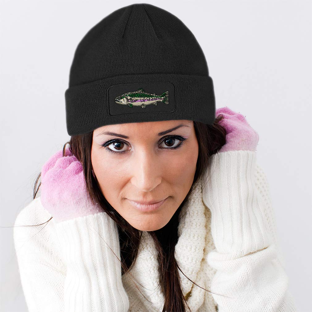 Gorro con parche personalizado con diseño de peces y truchas, para hombre y mujer