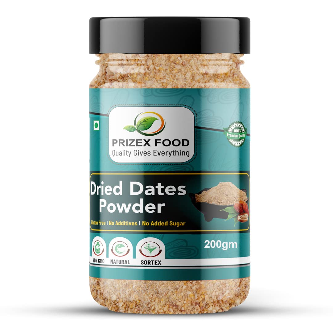 Prizex Dry Dates Powder | Kharek Powder | Arabian Dates | Natural Sweetener 200 gm