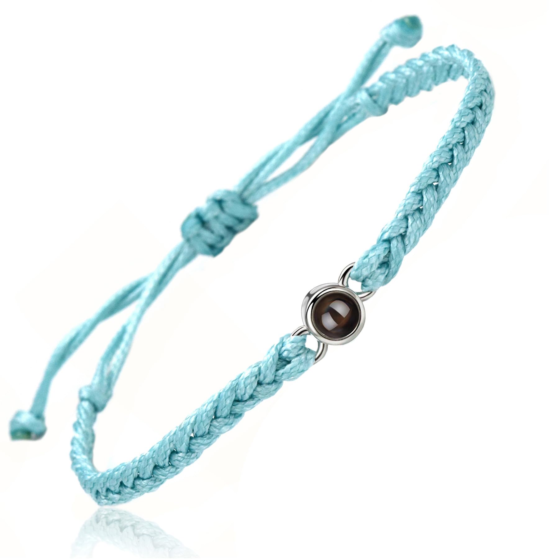 SUPHELPU Custom Bracelets with Picture Inside, Personalized Photo Bracelet Projection, Personalized Gifts for Men Memorial, Men's ID Bracelets