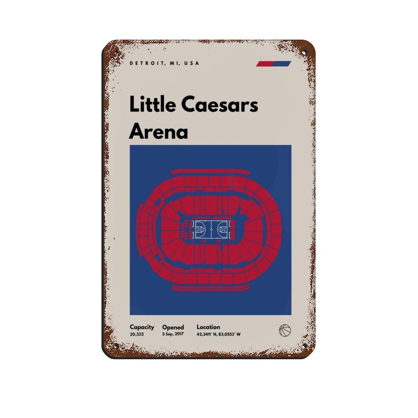 Little Caesars Arena Art Retro Poster Metal Tin Sign Chic Art Retro Iron Painting Bar People Cave Cafe Family Garage Poster Wall Decoration 8x12inch(20x30cm)