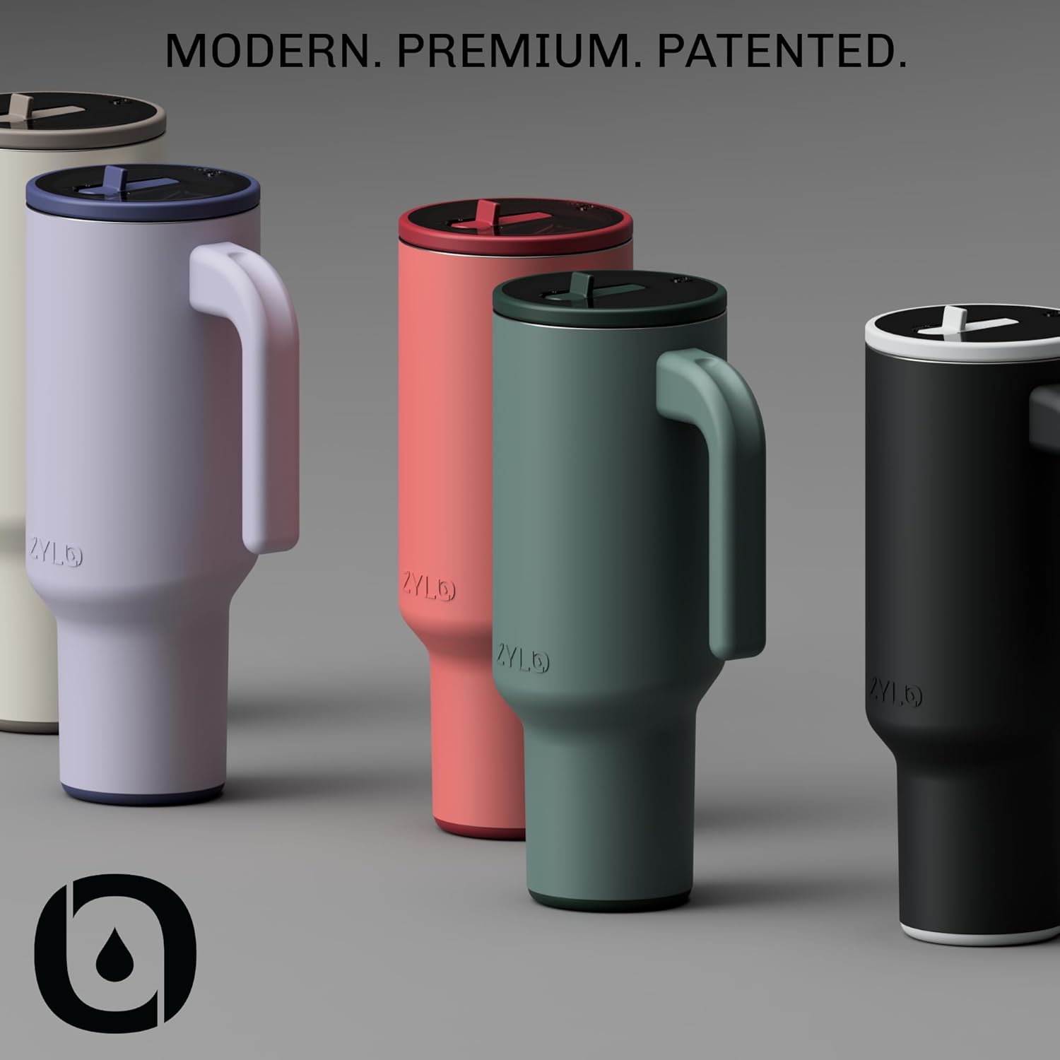 Zylo 40oz Stainless Steel Water Bottle with Leak-Proof Straw Lid & Open Handle - Insulated Tumbler, Wrinkle-Resistant Straw, BPA-Free - 12hr Hot/24hr Cold for Travel & Daily Use - Whitecap Gray - Image 6