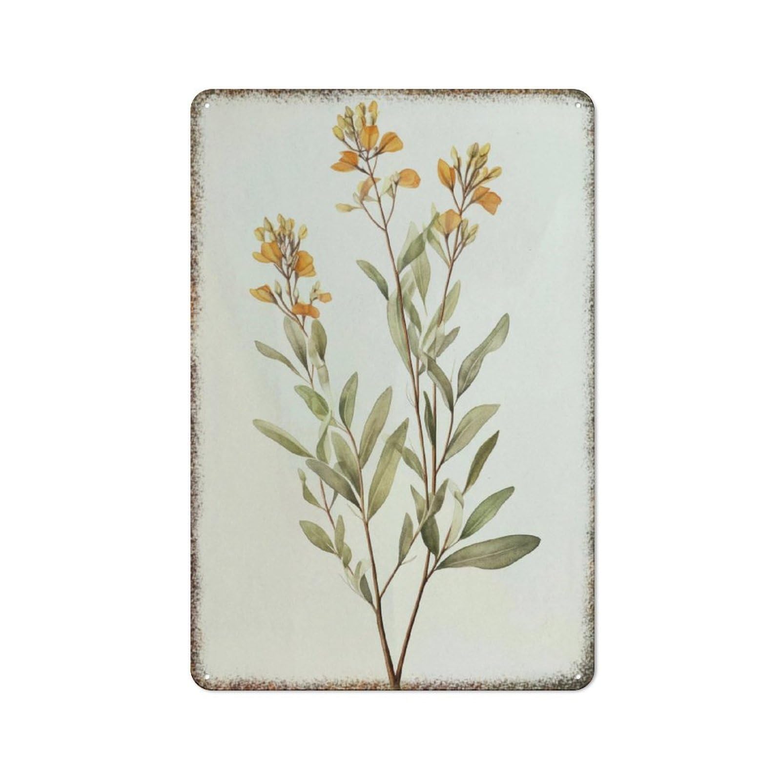 Beautiful Vintage Floral Art Metal Plaque Farmhouse Home Holiday Gift Interesting Wall Hanging Decor 8x12 Inch