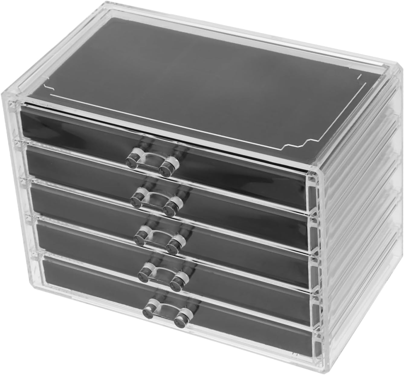 Garneck Rock Organizer Box 90 Grid Display Case 5-Layer Acrylic Rock Collection Holder Showcase Display Cabinet