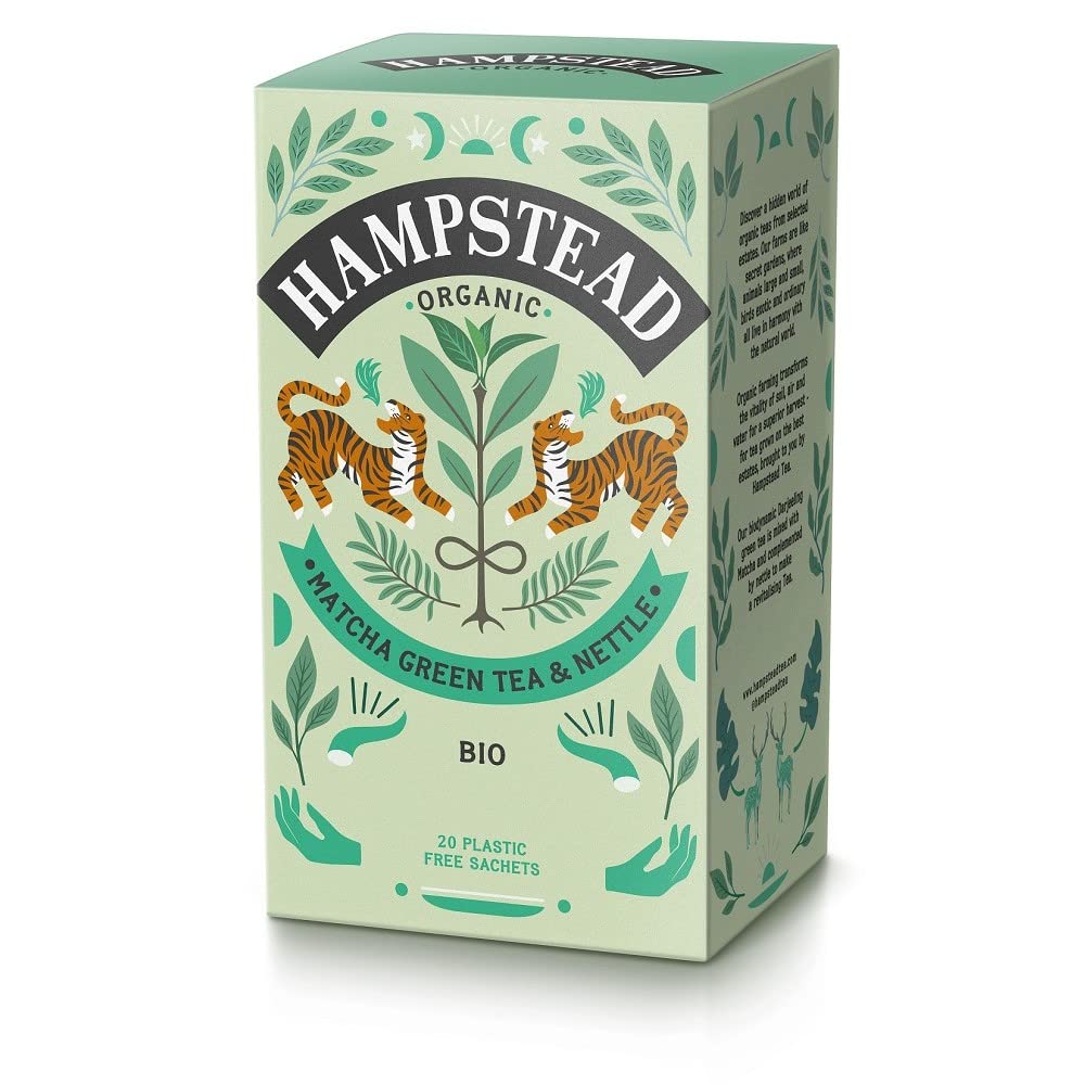 Hampstead Matcha i pokrzywa, zielona herbata, 20 worków, 40 g (12)
