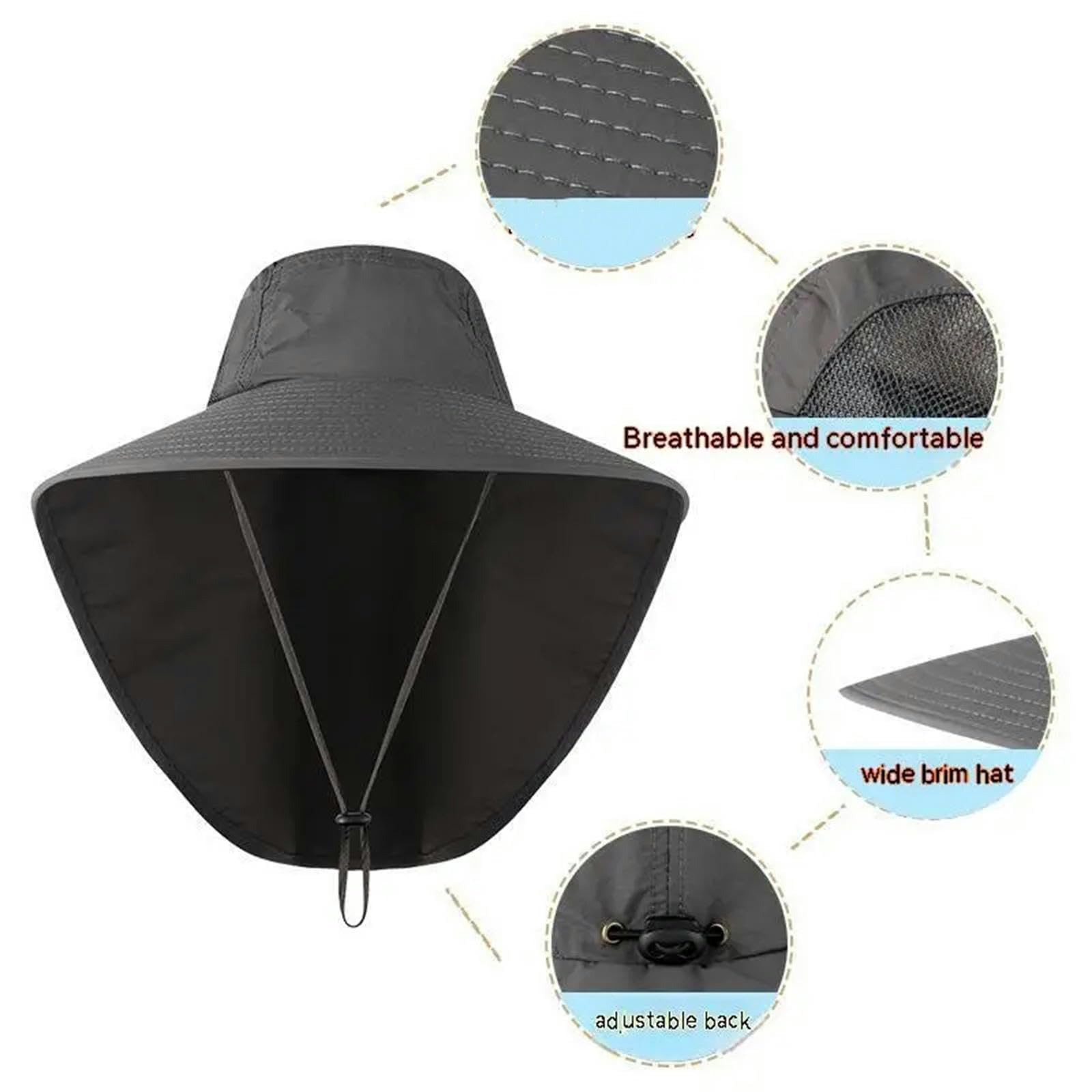 Kapelusz typu bucket z szerokim rondem czapki baseballowe dla kobiet i mężczyzn chłodząca czapka na szyję do wędrówek wędkarskich czapka outdoorowa z klapką