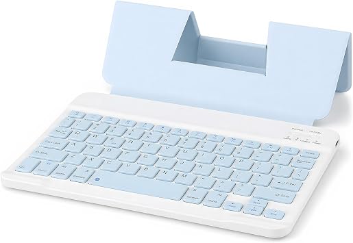Ultra Slim Bluetooth Keyboard with Built-in Stand for iPad 10th/9th Generation, iPad Air, iPad Pro, iPhone, Android Tablets and Bluetooth Devices Portable Wireless KeyboardBlue