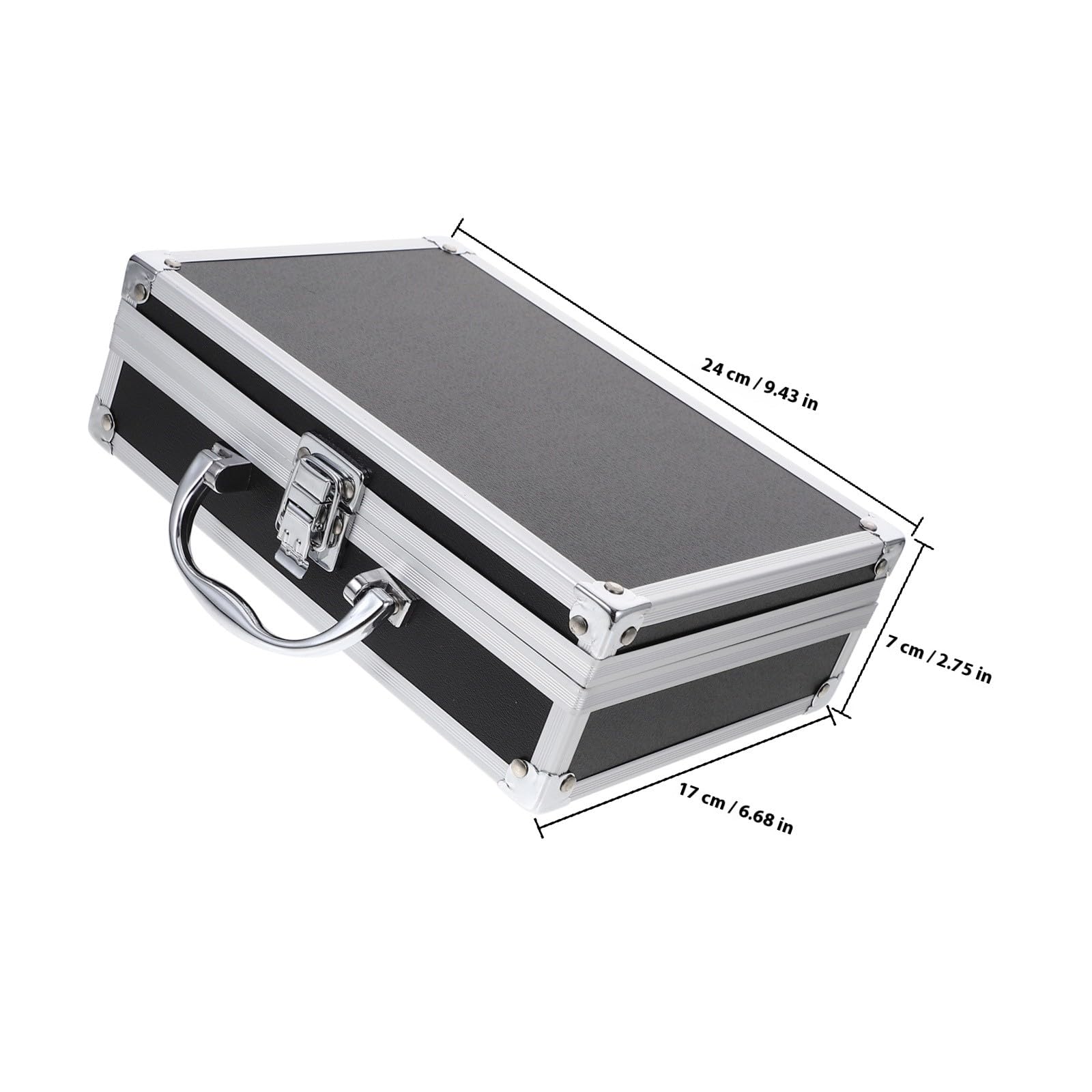 Uonlytech Valigetta in Lega di Alluminio Portatile Piccola 23X16X7 CM Serratura Custodia Rigida Multifunzione per Utensili e Attrezzi Adatta per Casa Ufficio e Viaggi di Lavoro