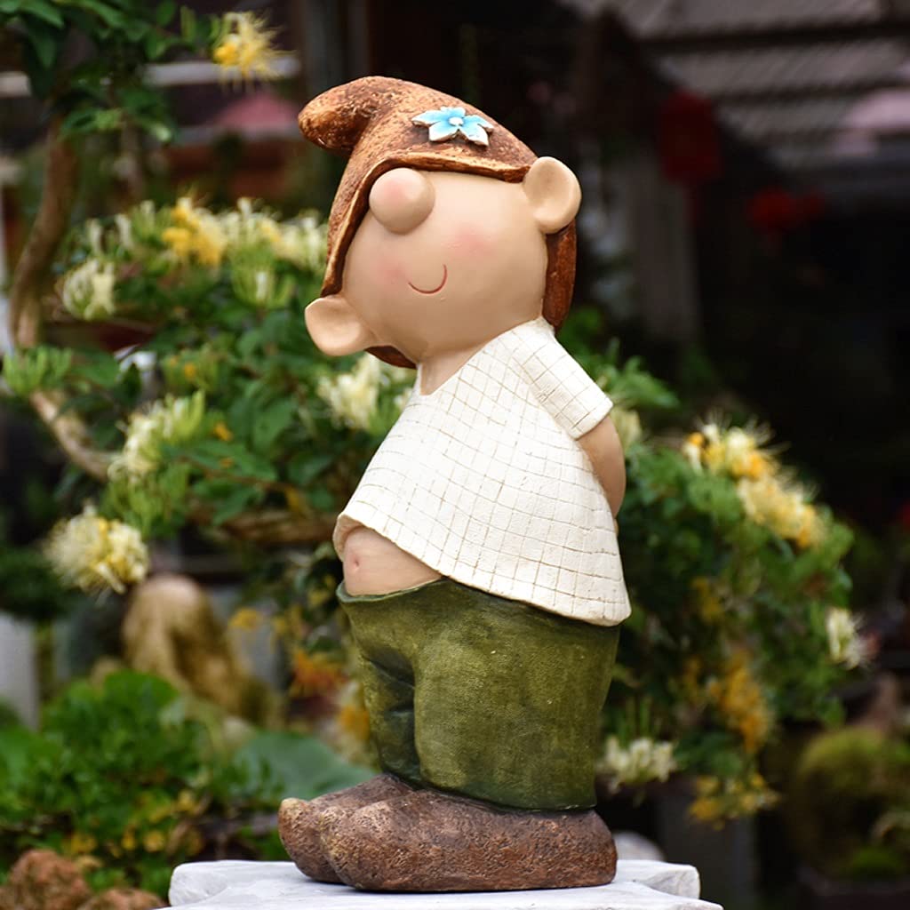 Statua ogrodowa Ozdoby do dekoracji ogrodu na zewnątrz Dziedziniec Ogrodnictwo Figura dziecka Ozdoba rzeźbiarska, używana do trawnika Balkon Taras Dekoracja drogowa Dekoracja ogrodowa (kolor: B) good