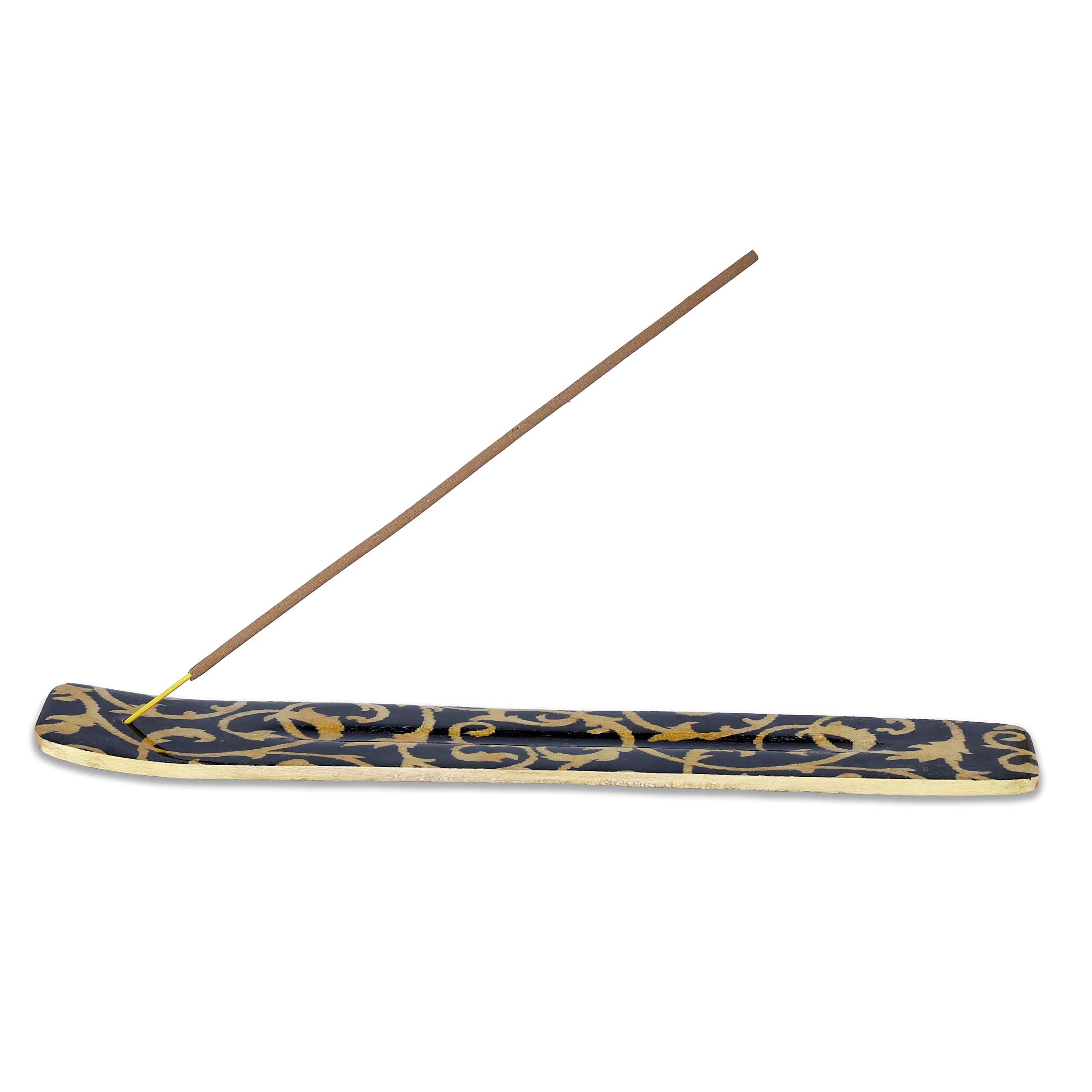 Bless-International Traditional-Handmade-Burner Wooden-Incense-Stick-Holder Ash-Catcher-Stand for-Aromatherapy-Meditation-Yoga (Beautiful Mind) 10 Inches, Pack of 1