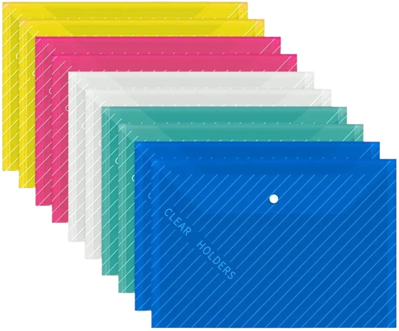 Przezroczysty folder z tworzywa sztucznego, 20 szt. przezroczystych plastikowych teczek A4 z zatrzaskiem, wielokolorowe(Mixed)