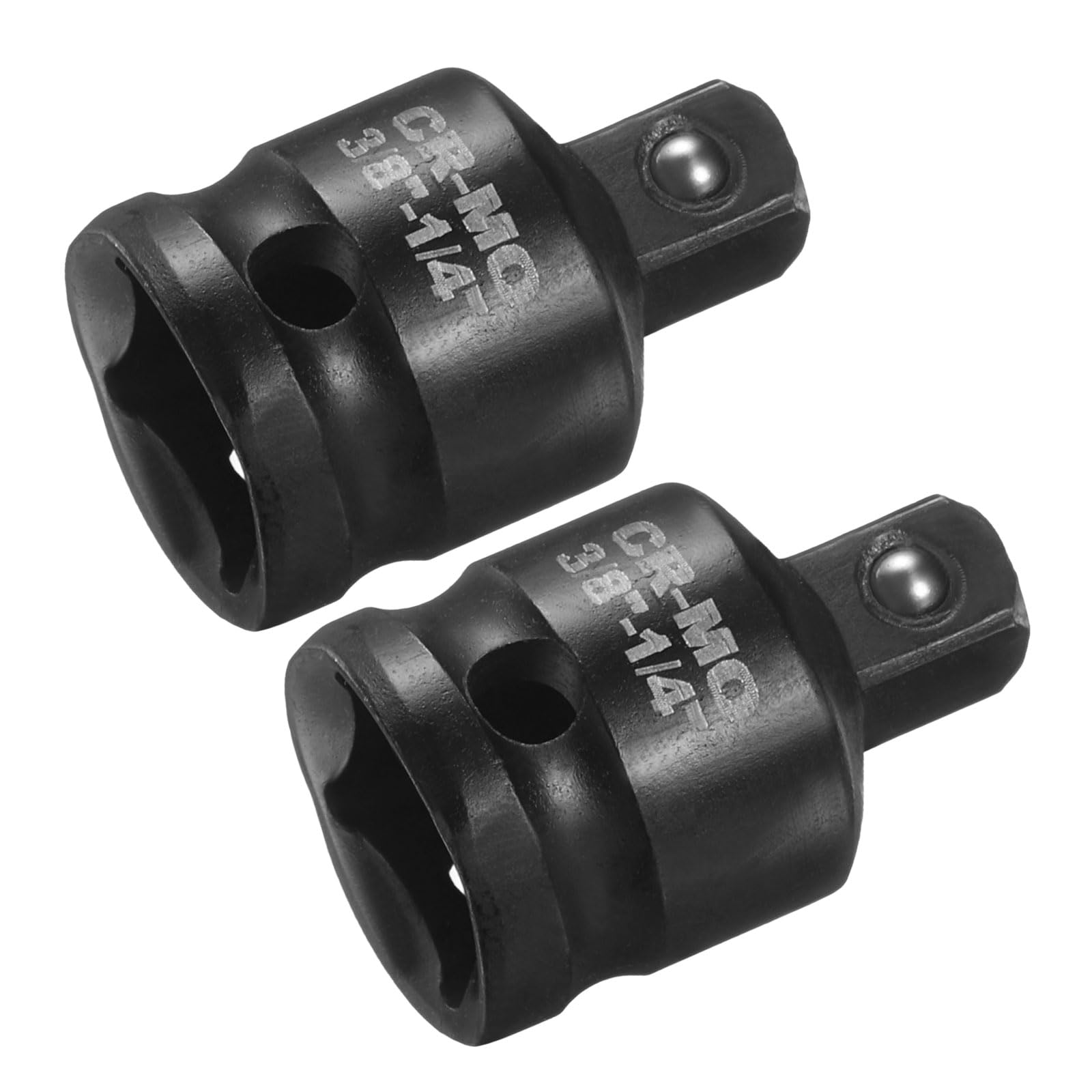 sourcing map 2pcs Impact Socket Adapter 3/8" Female to 1/4" Male Square Drive Reducer Standard SAE CR-MO Steel Converter Impact Driver Ratchet Wrench Breaker Bar Conversion, Black