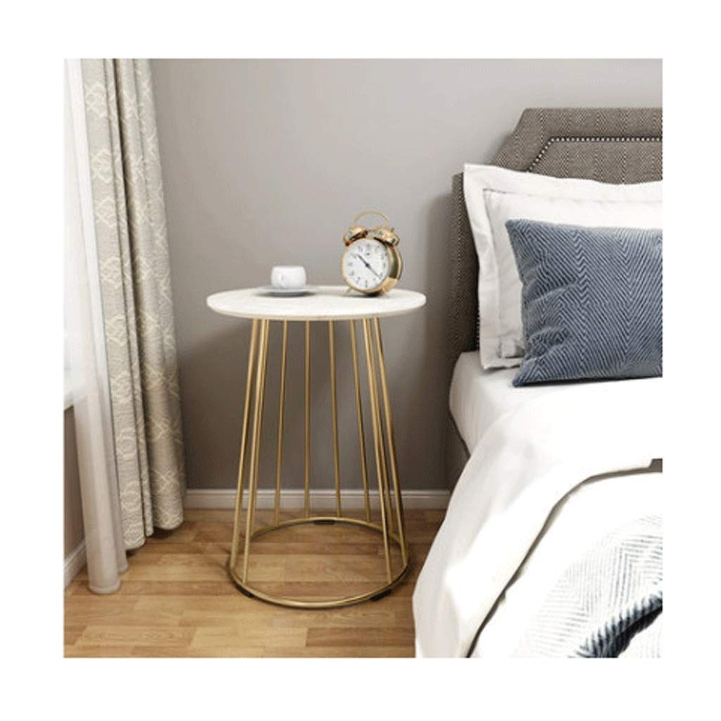 Table basse ronde en marbre monocouche stable pour poser boissons et café