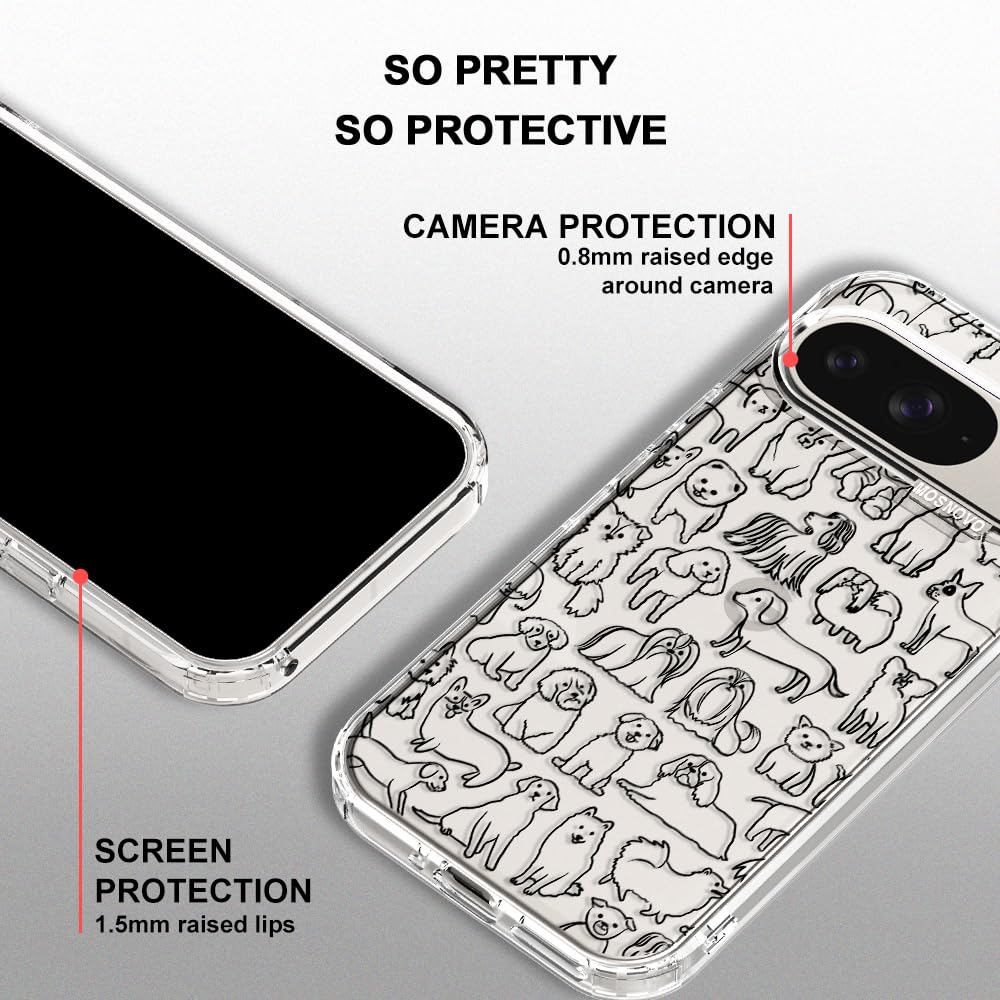MOSNOVO Case for Google Pixel 10 & Pixel 10 Pro, [Buffertech 6.6ft Military-Grade Drop Protection] [Anti Peel Off Tech] Clear TPU Bumper Phone Case Cover Design - Cute Cherry — view 100