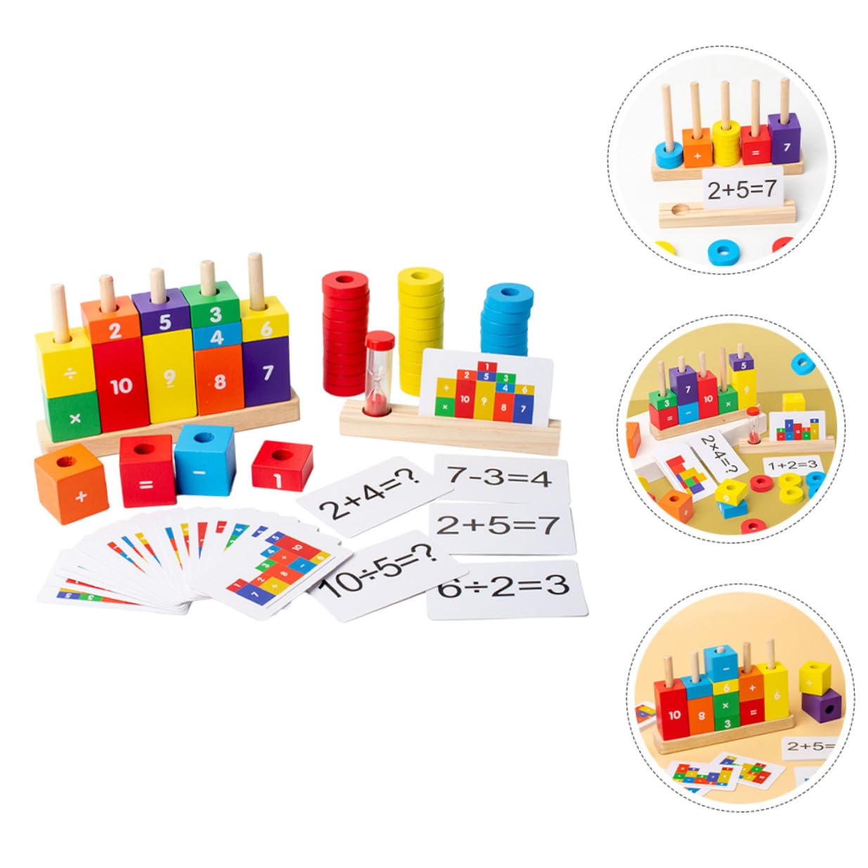 BESTonZON Bloques de Operación Digital para Aprender Matemáticas Juguete de Madera y Resta Juguete Educativo Temprano Bloques de Construcción Coloridos
