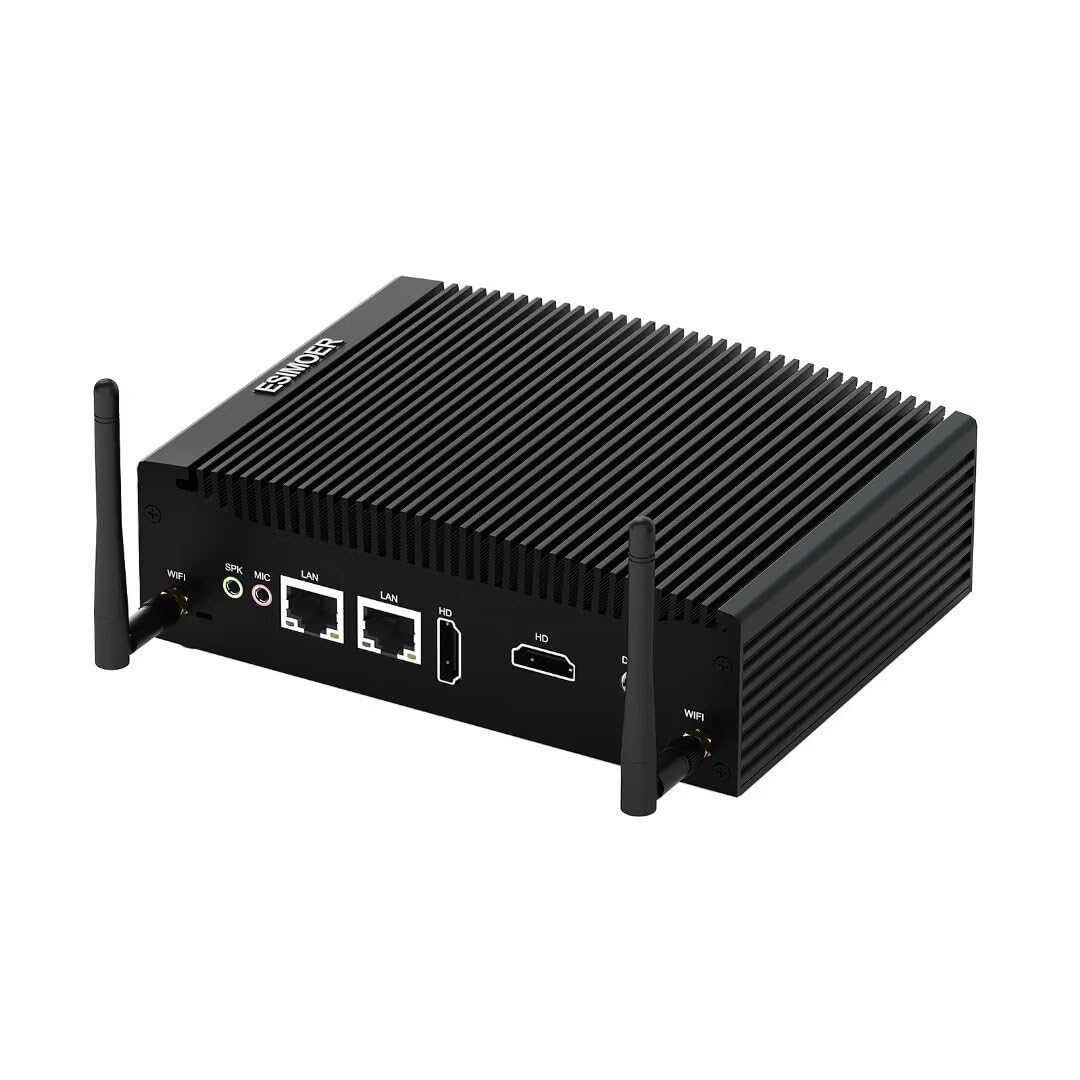 Mini PC Industriale PC Fanless Win 11 Core i5 8350U, 32GB RAM 1TB SSD, Doppi Display HD 4K, 2 RJ45 LAN, 2 RS232 COM, 8 USB, WiFi, BT, Micro PC Win11 per Aziende, Casa, Industria, LOT