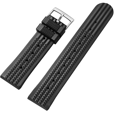ADDIESDIVE 20 MM Black Silicon Watch Strap Waffle Soft Rubber Replacement Watch Band for Men and Women Watches
