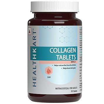 hk vitals Collagen Tablets (90 Tablets) | 3000mg | Marine Collagen Peptides | Vitamin C, E, Biotin with Hydrolyzed Peptides - image, photos