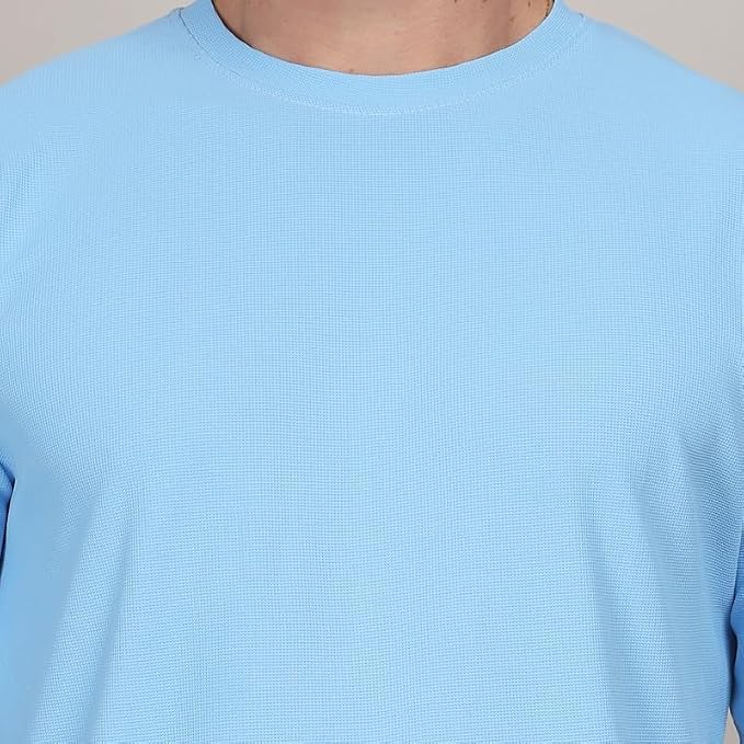 Image of Solid Self Design Oversized Tshirt for Men | Oversize T-Shirts for Men | Men Drop Shoulder Tshirts | Bagy Fit Men Tshirt