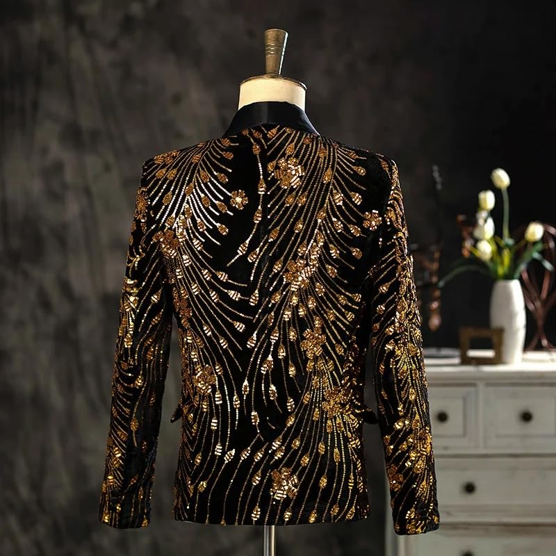 Men's Long-Sleeved Suit Jacket Dress Coat Singer Stage Performance Party Blazers3