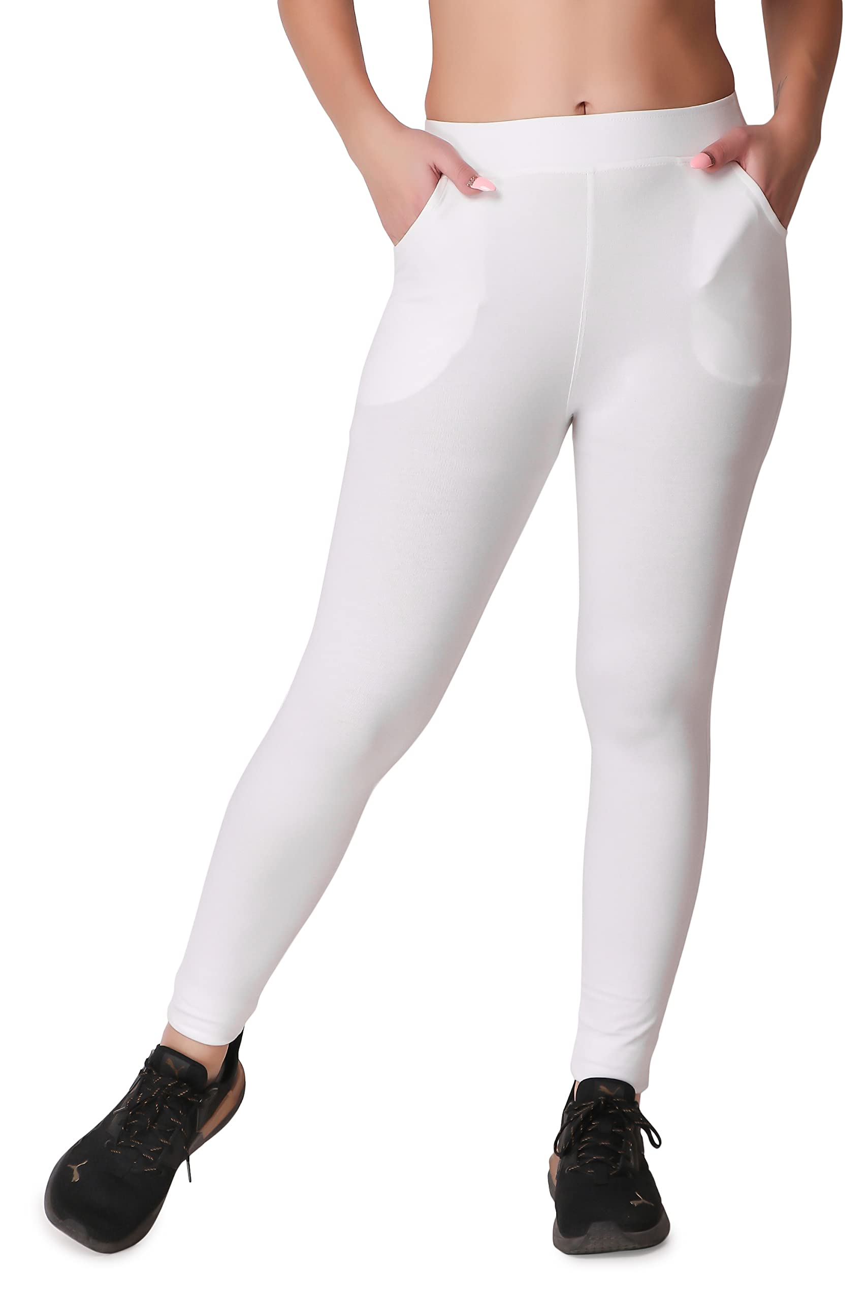 keepfit Cotton Spandex Slim fit Ankle Length Pocket Leggings for Women & Girls/Activewear Tights for Women with Two Pockets/Yoga Leggings for Women-picture-17