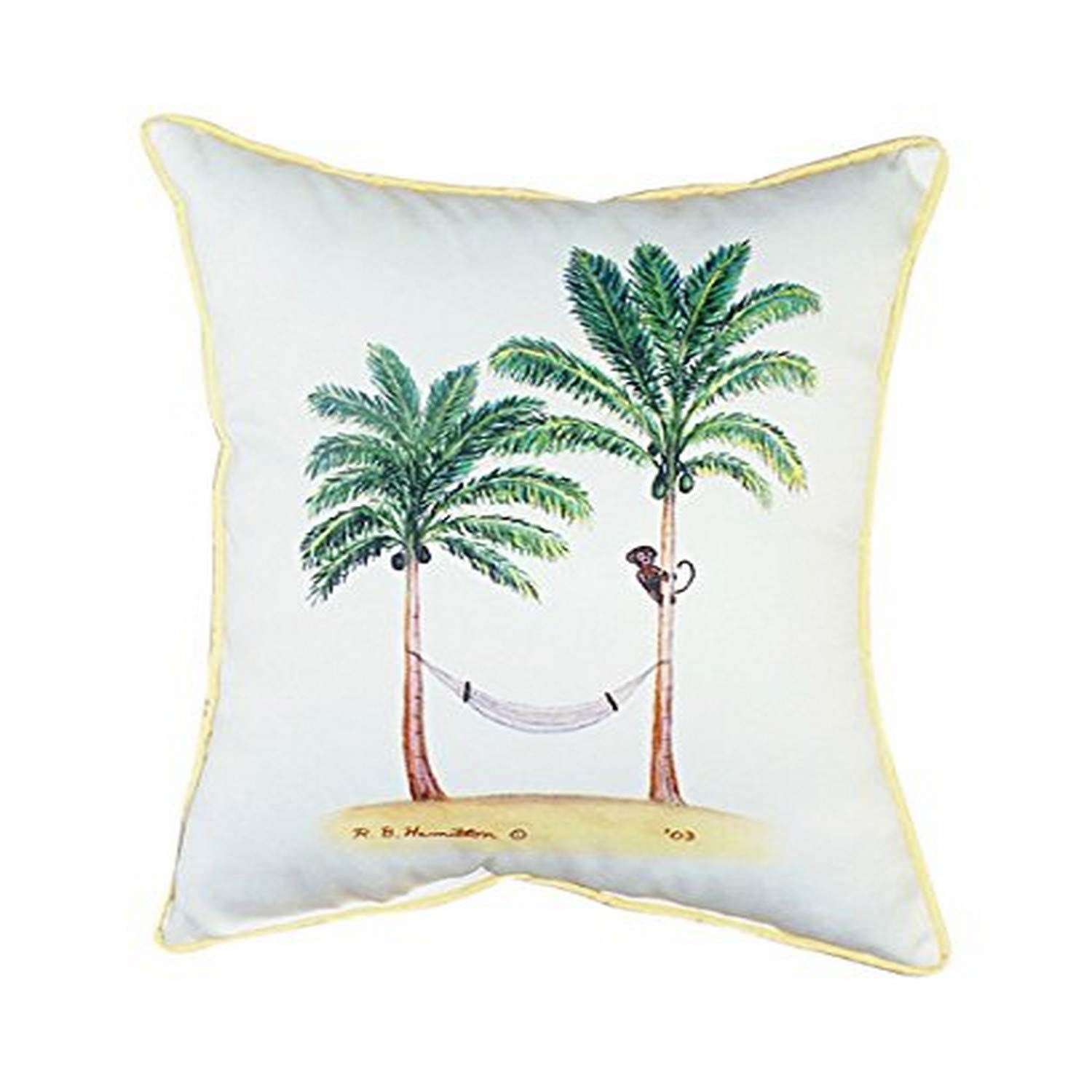 Betsy Drake Palm árboles y Mono Almohada, 16 "x 20"