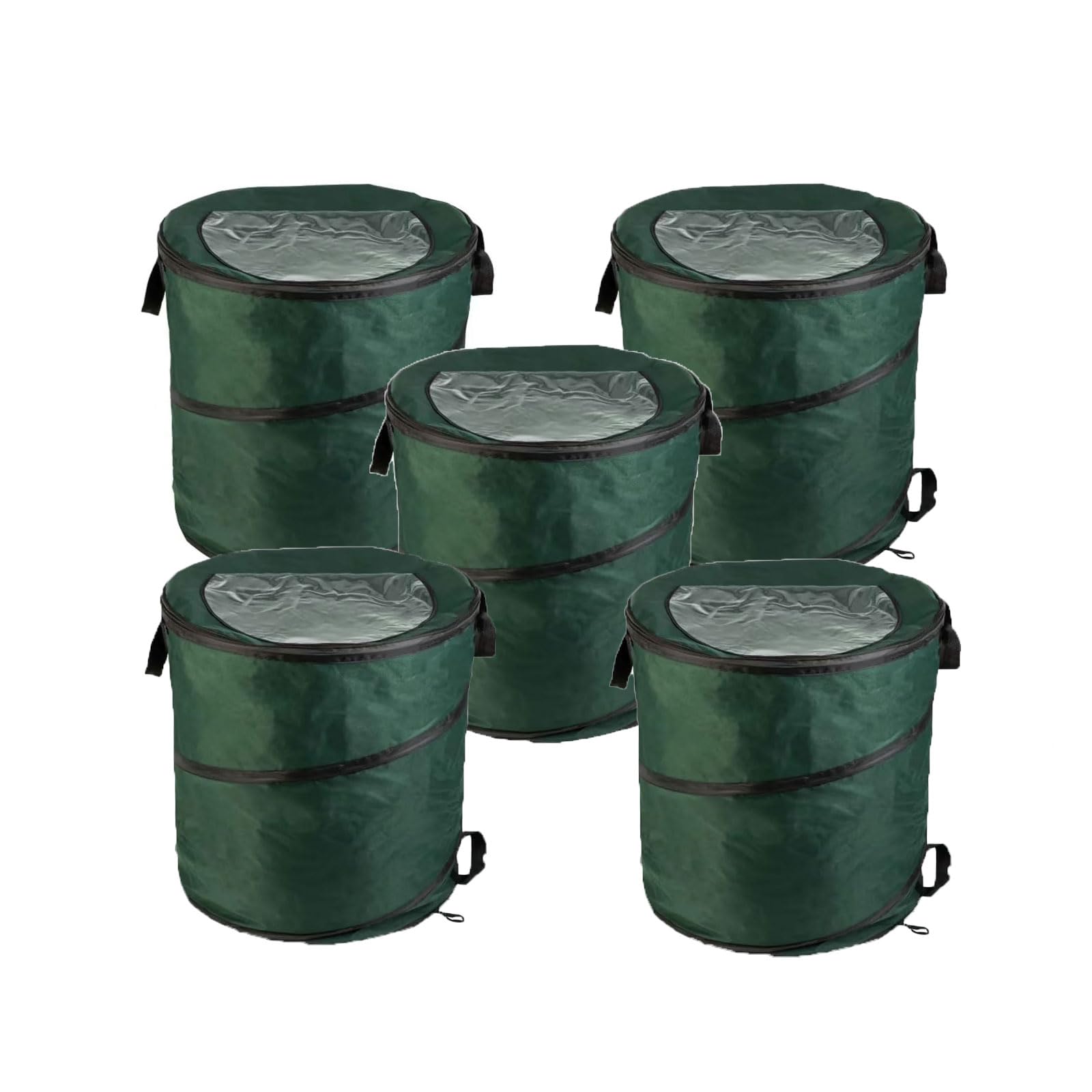 5pcsbolsas de basura de jardín ,Bolsa de recogida de hojas caídas ,Bolsas de basura de jardín impermeables ,de pie y plegable,robusto ,Con funda de cremallera ，para Recoger Plantas,Residuos y Hojas
