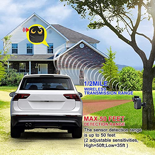 Image of 1 /2 Mile Long Range Wireless Driveway Alarm-HTZSAFE Outdoor /Indoor Motion Sensor&Detector-DIY Security Alert System- 1 Receiver and 3 Sensor Kit