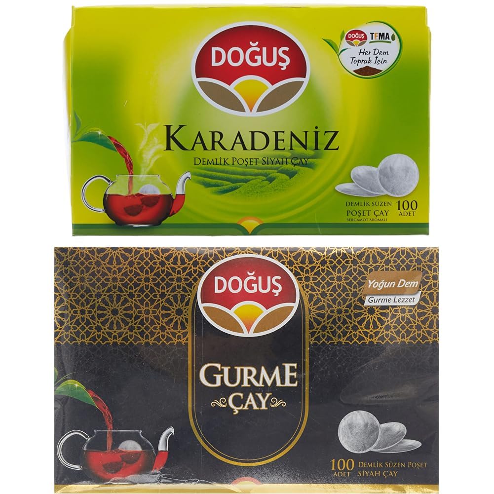 DOĞUŞ ÇAY Karadeniz Demlik Poşet Bergamot Aromalı 100 Adet + Gurme Demlik Poşet 100 Adet