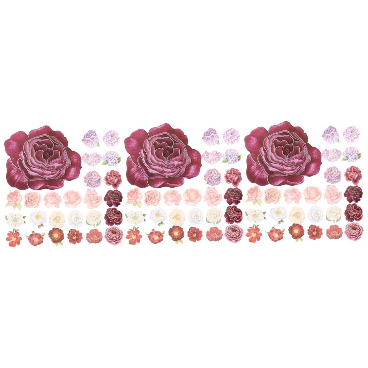 Gadpiparty 3 Set Sticker Decorativi Floreali Per Notebook E Scrapbook Da Adesivi Per Bottiglie E Decorazioni Facili Da Applicare E Resistente All Usura Per Laptop E Altro 50 Pezzi*3