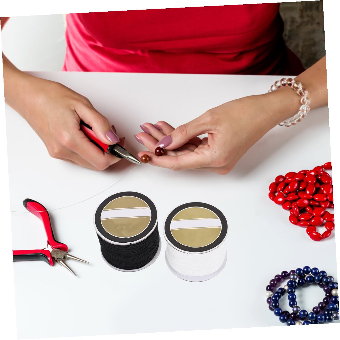 EXCEART 10rotoli Corda Intrecciata Per Braccialetti e Collane Chinlon Da Materiale Skin-friendly Per Creazioni Fai Te