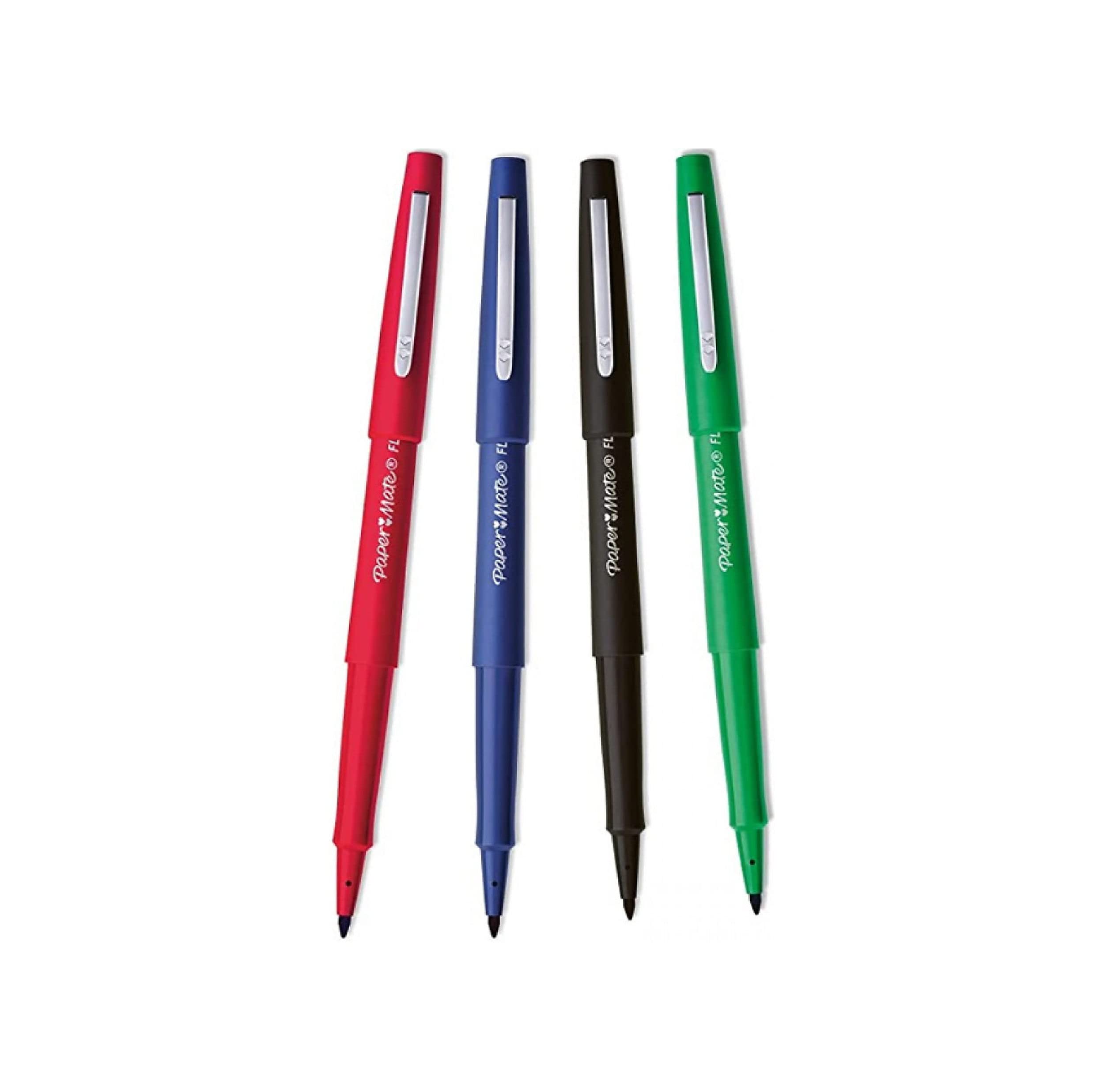 Paper Mate Flair Felt Tip Pens | Medium Point (0.7mm) | Assorted Business Colours | 4 Count Pouch