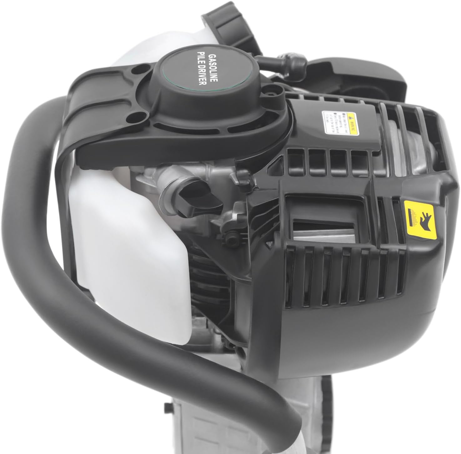 37.7CC Gas Powered T Post Driver 4 Stroke Pile Driver Hammer Fence Post Driver Gas Piledriver Gasoline Powered T-Post Driver Gas Post Driver Single Cylinder Air-Cooling Engine with Two Pile Heads