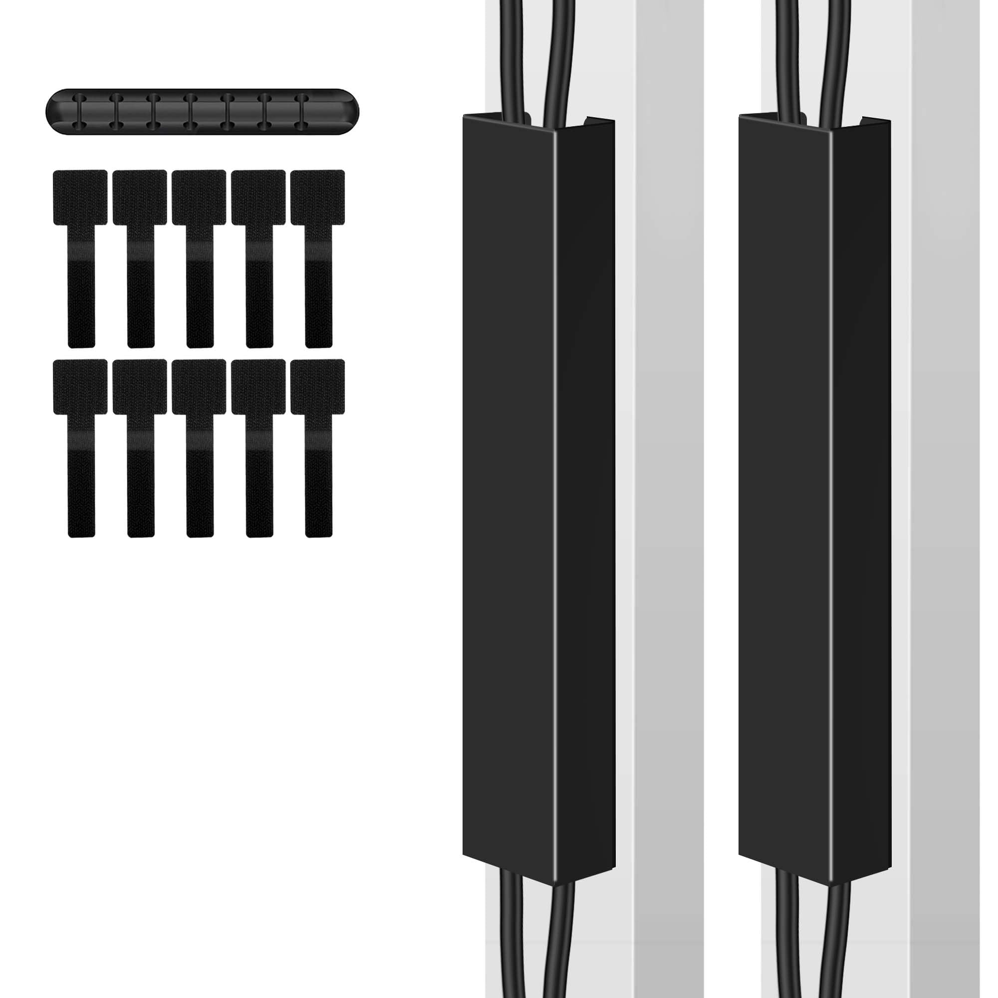 Photo 1 of 2 Pack Steel Magnetic 14-Inch Cable Management Channels for Under Desk Leg, No Drill Cord Organizer Cover & Wire Hider Cover with Adhesive Cable Tie, Cable Organizer Kit for Home Office & Gaming Desk