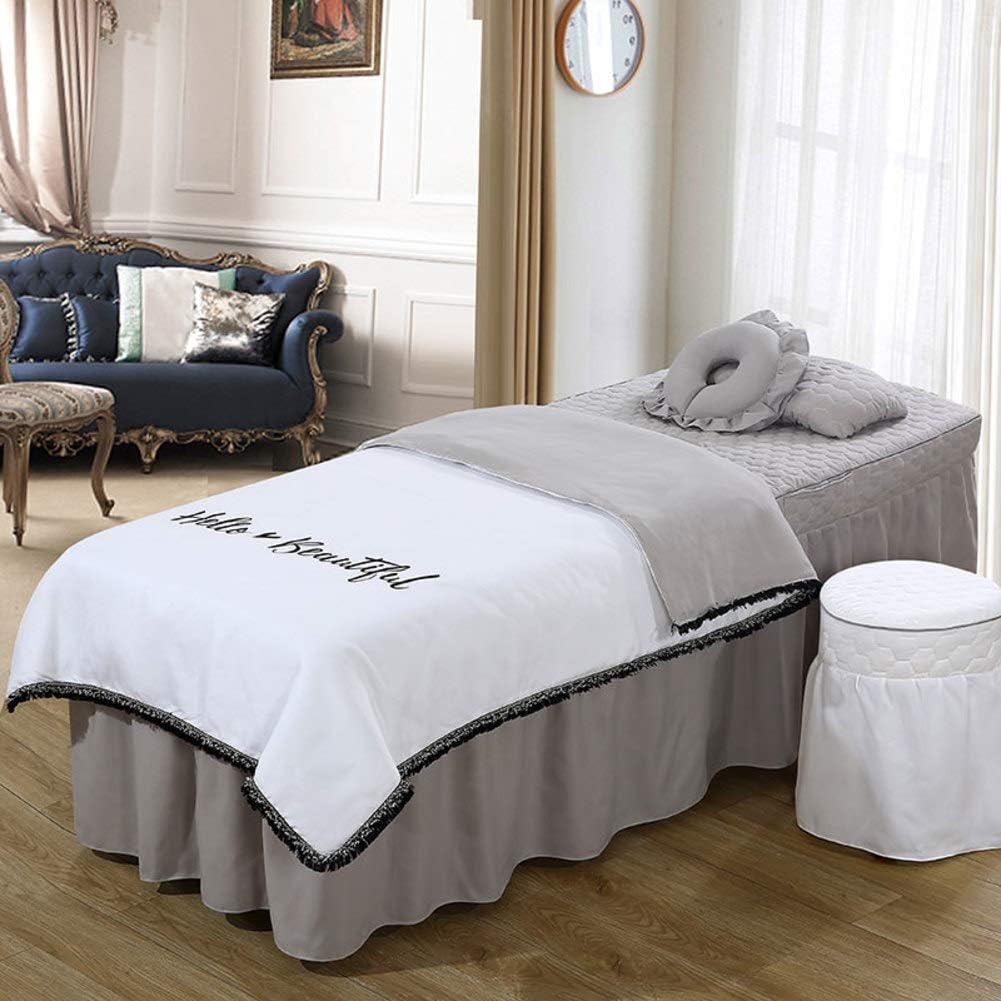 Simple Massage Table Sheet Sets Korean Beauty Bed Cover 4 Sets Bed Skirt Sheet Salon Bed Cover Body Fumigation Physiotherapy Massage Bed Cover-D